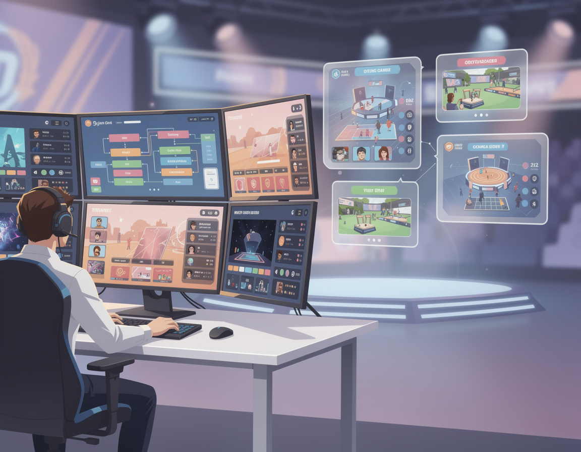 Ilustrasi panduan admin room match multi-lobby untuk turnamen game online apc138