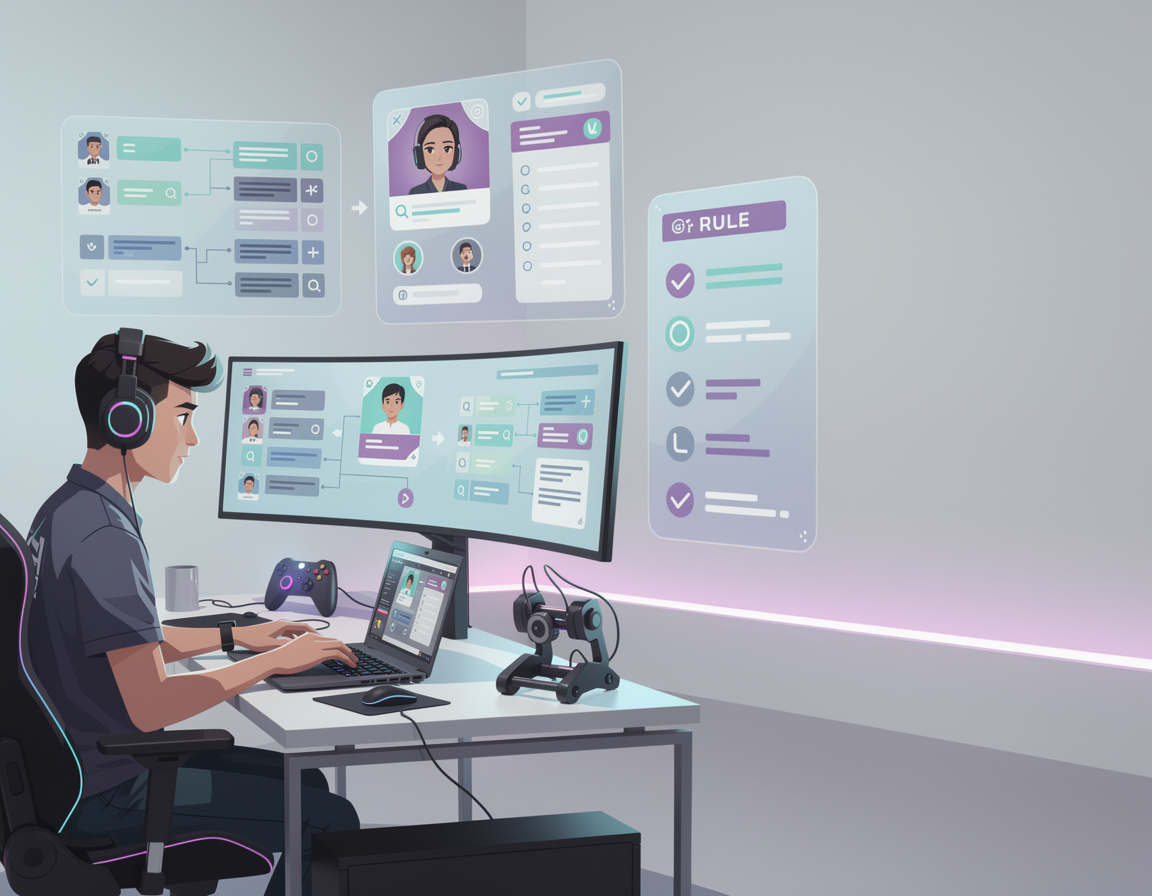 Ilustrasi template ruleset turnamen untuk admin komunitas untuk turnamen game online apc138